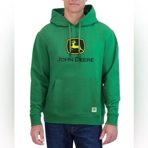 John Deere Men's Fleece Embroidered Hoodie - Green - Size Large - NWT